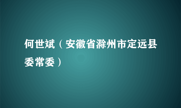何世斌（安徽省滁州市定远县委常委）