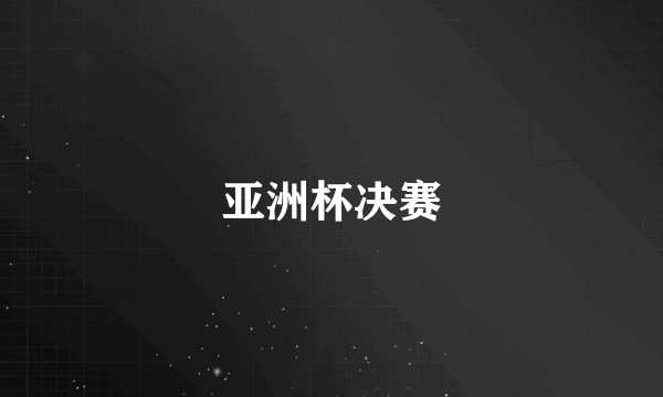 亚洲杯决赛