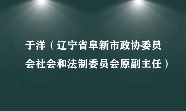 于洋（辽宁省阜新市政协委员会社会和法制委员会原副主任）
