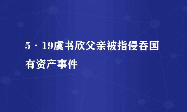 5·19虞书欣父亲被指侵吞国有资产事件