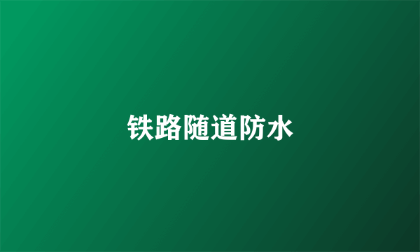 铁路随道防水