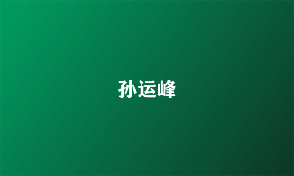孙运峰