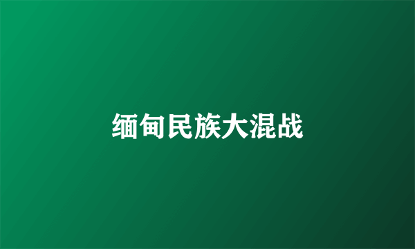 缅甸民族大混战