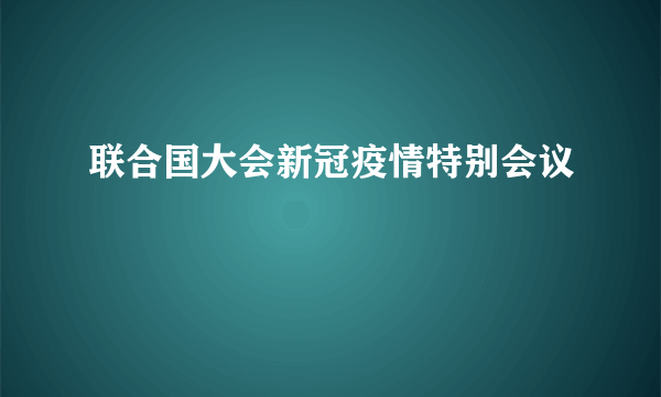 联合国大会新冠疫情特别会议