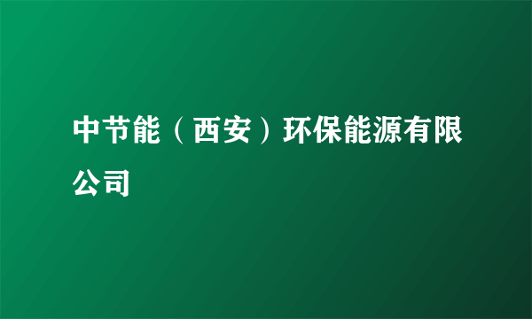 中节能(西安)环保能源有限公司
