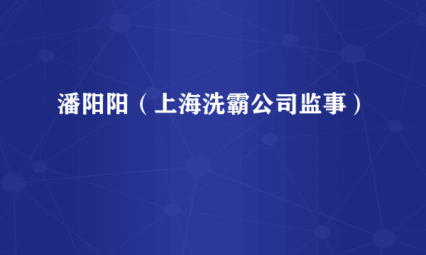潘阳阳（上海洗霸公司监事）