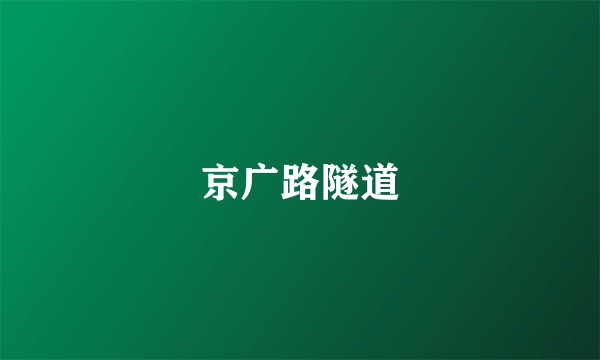 京广路隧道
