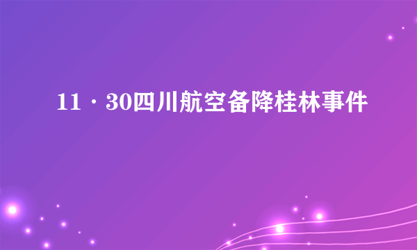 11·30四川航空备降桂林事件