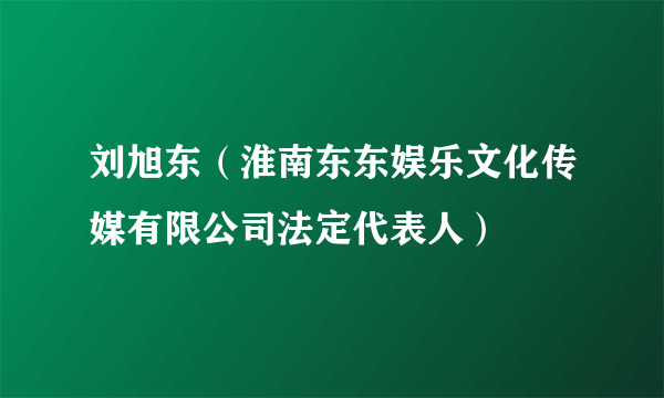 刘旭东（淮南东东娱乐文化传媒有限公司法定代表人）