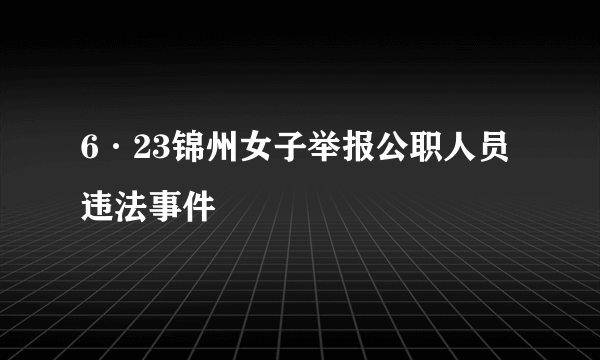 6·23锦州女子举报公职人员违法事件