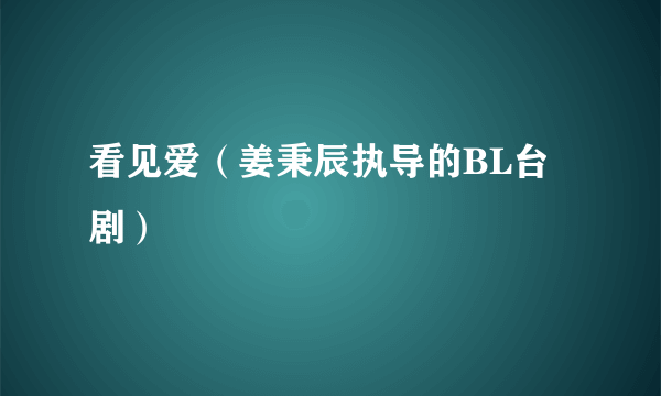看见爱（姜秉辰执导的BL台剧）