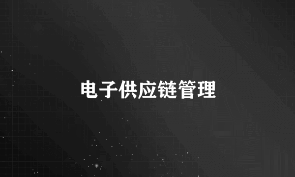 电子供应链管理