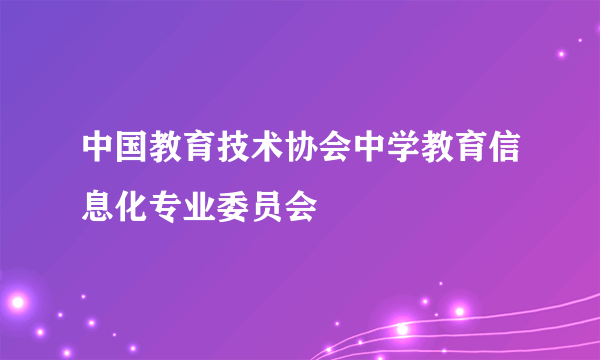 中国教育技术协会中学教育信息化专业委员会