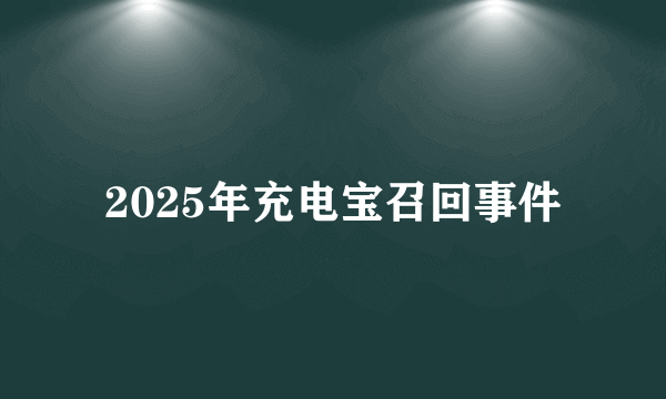 2025年充电宝召回事件