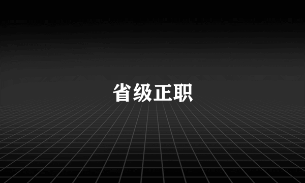 省级正职