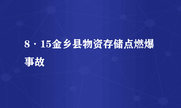 8·15金乡县物资存储点燃爆事故