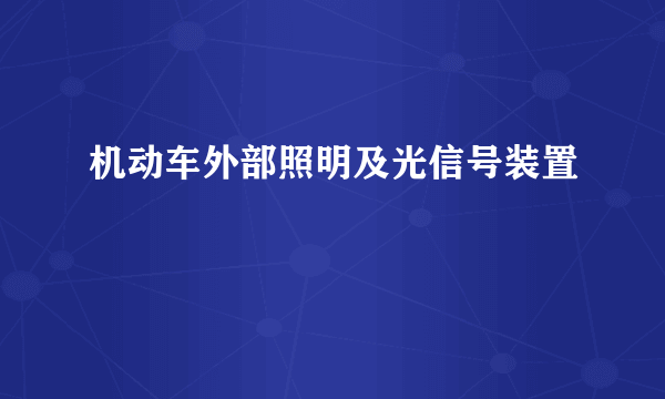 机动车外部照明及光信号装置