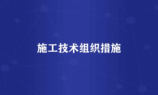 施工技术组织措施