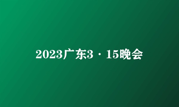 2023广东3·15晚会