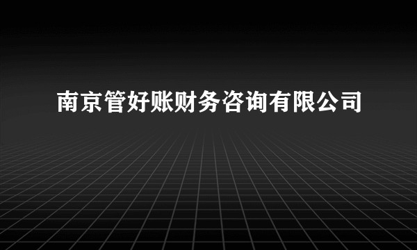 南京管好账财务咨询有限公司