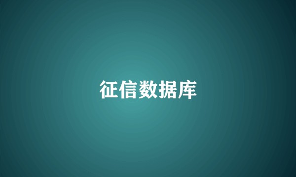 征信数据库