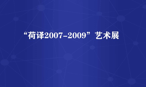 “荷译2007-2009”艺术展
