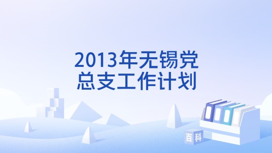 2013年无锡党总支工作计划