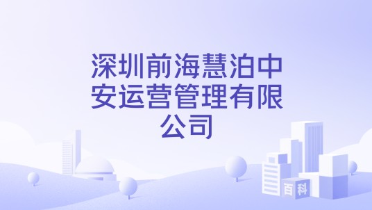 深圳前海慧泊中安运营管理有限公司