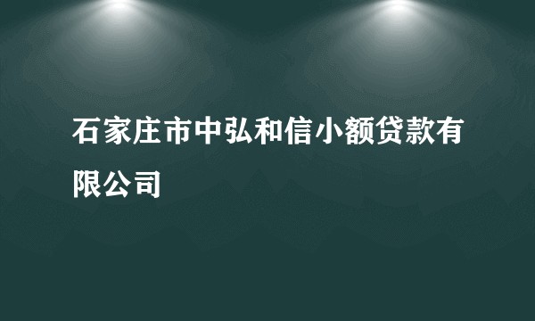 石家庄市中弘和信小额贷款有限公司