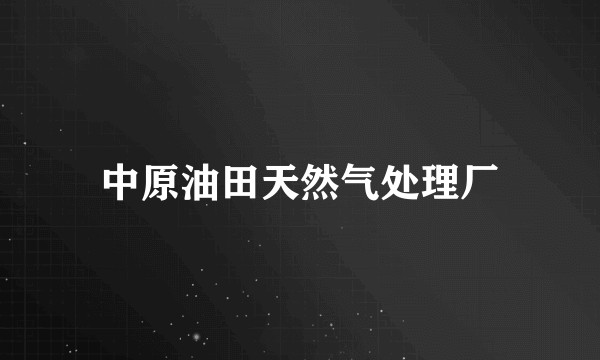 中原油田天然气处理厂