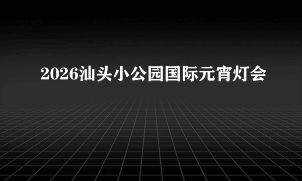 2026汕头小公园国际元宵灯会