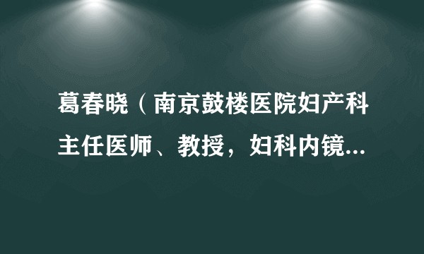 葛春晓（南京鼓楼医院妇产科主任医师、教授，妇科内镜领域专家）