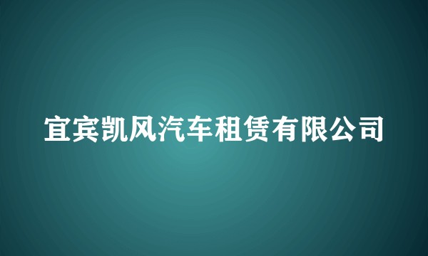 宜宾凯风汽车租赁有限公司