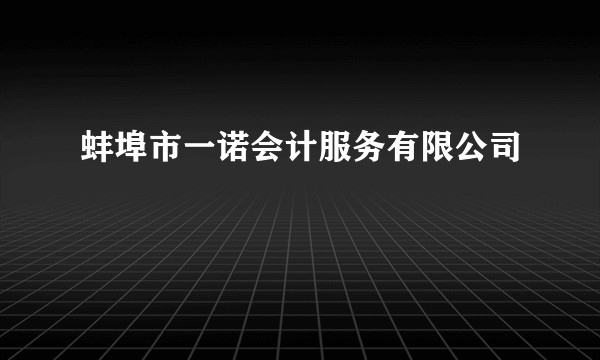 蚌埠市一诺会计服务有限公司