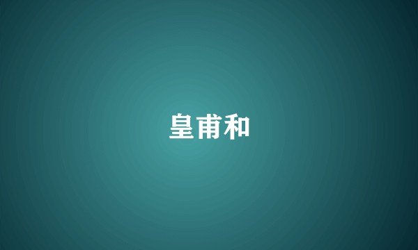 皇甫和