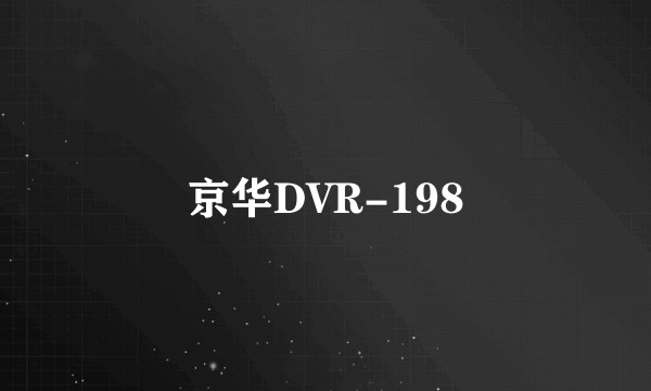 京华DVR-198