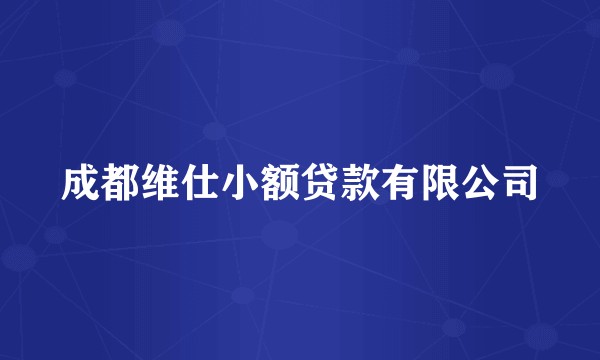 成都维仕小额贷款有限公司