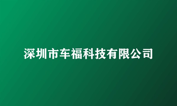 深圳市车福科技有限公司