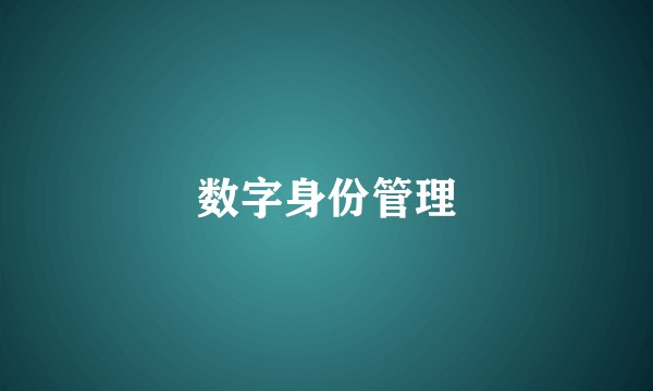 数字身份管理