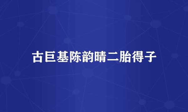 古巨基陈韵晴二胎得子