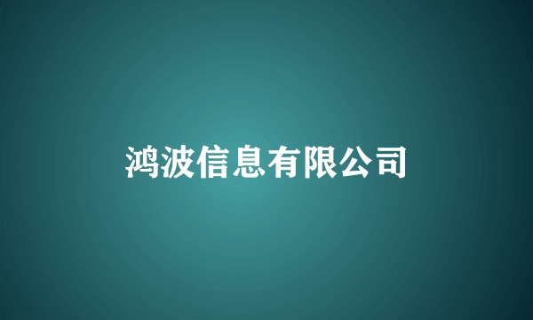 鸿波信息有限公司