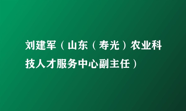 刘建军（山东（寿光）农业科技人才服务中心副主任）