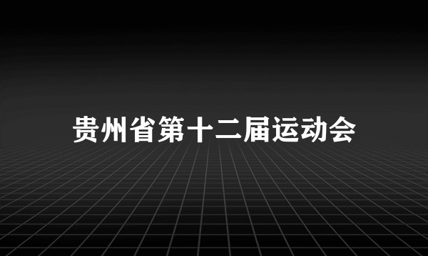 贵州省第十二届运动会