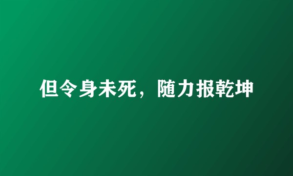 但令身未死,随力报乾坤