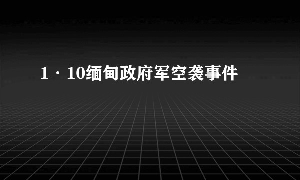 1·10缅甸政府军空袭事件