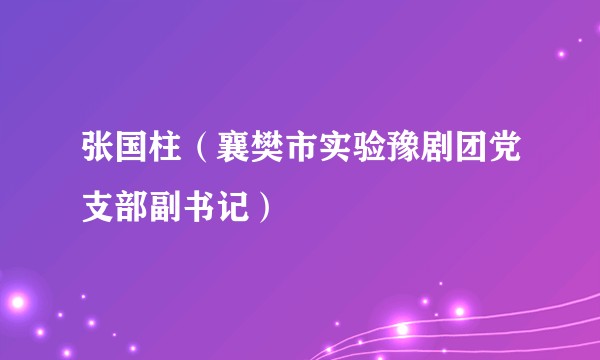张国柱（襄樊市实验豫剧团党支部副书记）