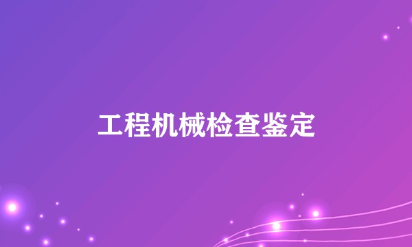 工程机械检查鉴定