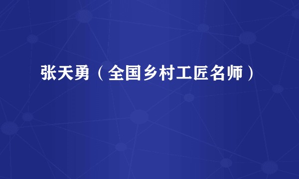 张天勇（全国乡村工匠名师）