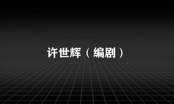 许世辉（编剧）