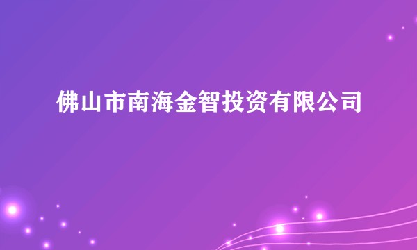 佛山市南海金智投资有限公司